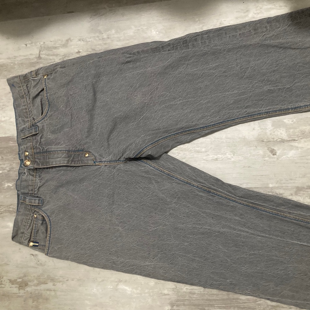 Coogi Mens Jeans Gray Denim Embroidered Pockets